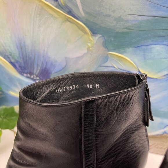 Stuart Weitzman Back Zipper Leather Ankle Boots Black  Size 10 - Picture 10 of 15